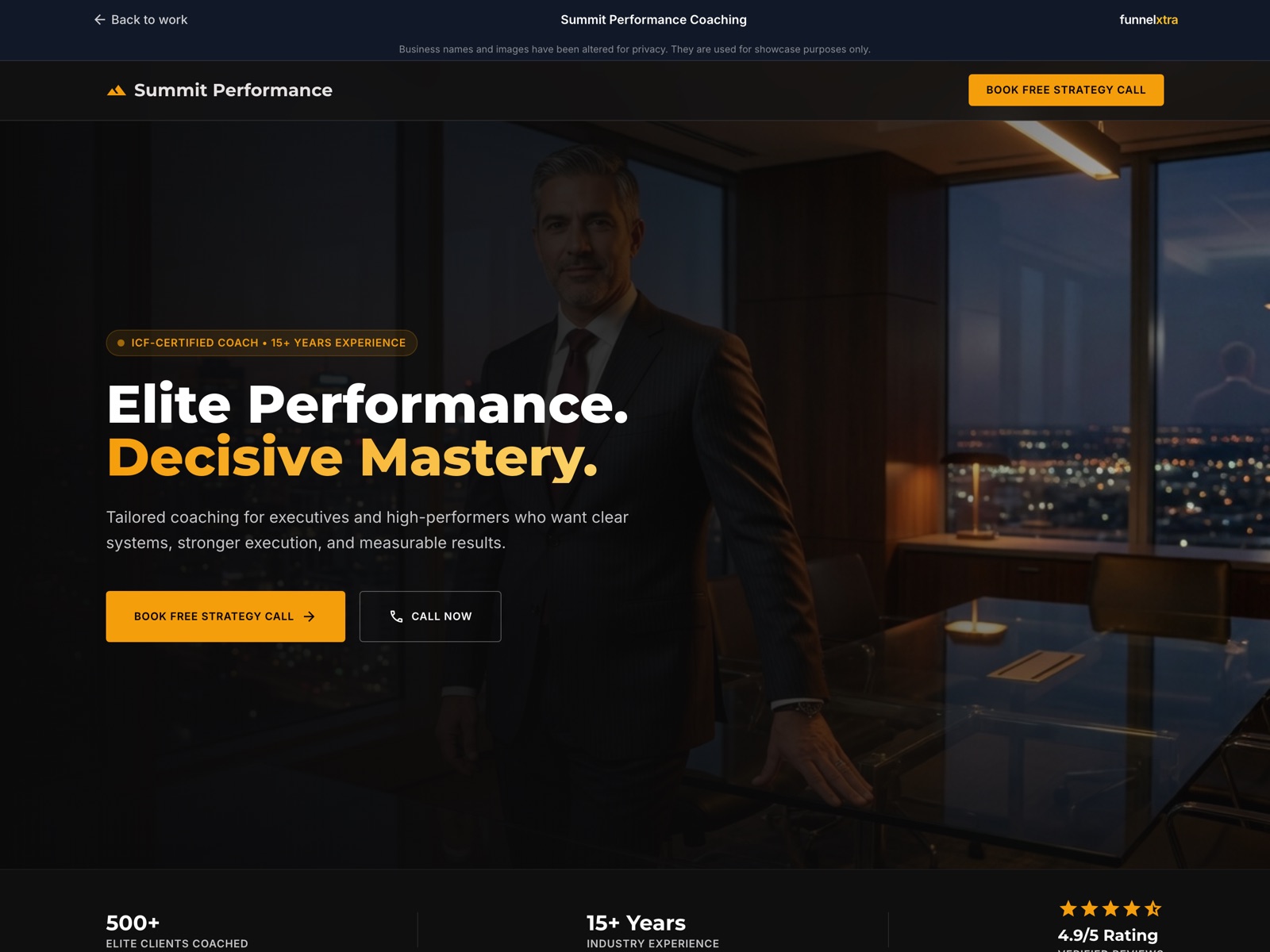 Summit Performance Coaching landing page