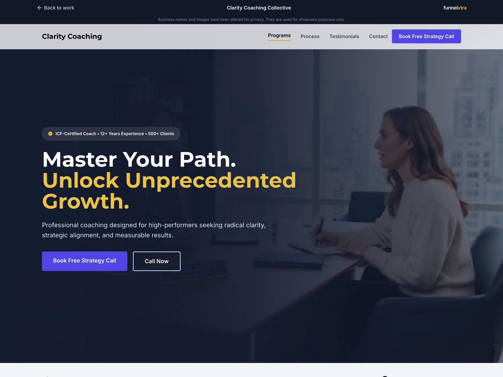 Clarity Coaching Collective landing page
