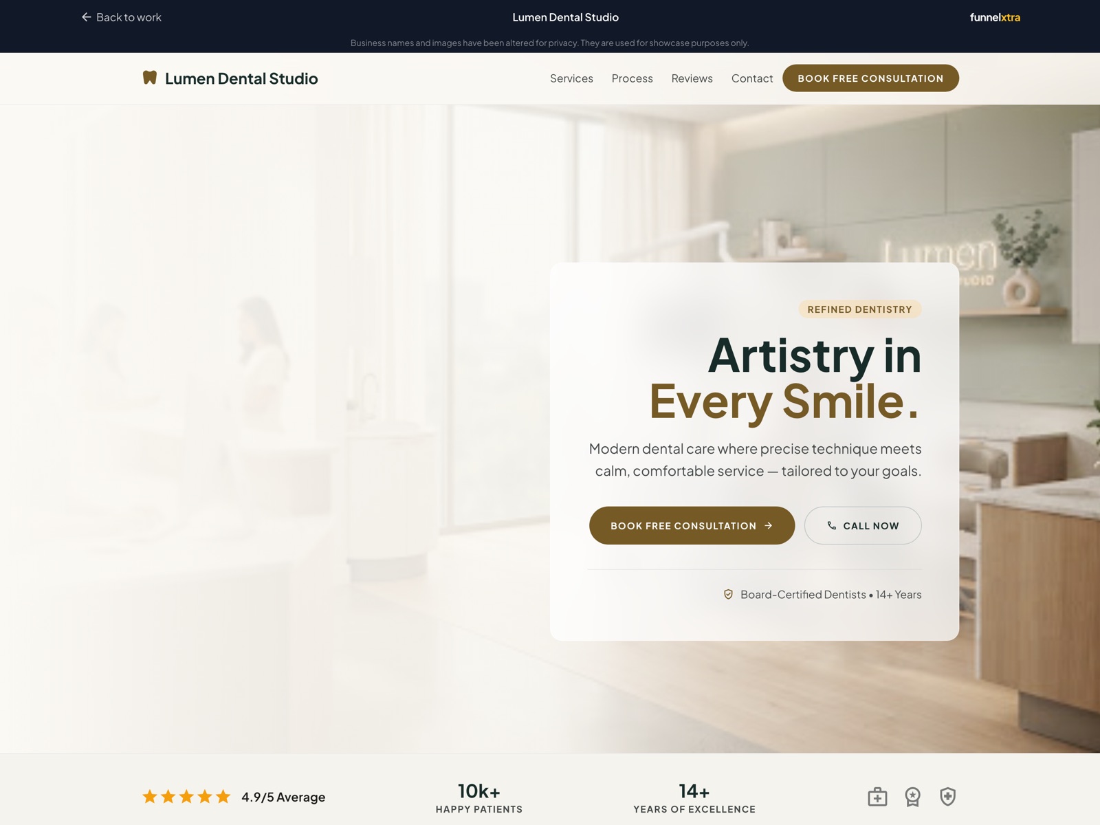 Lumen Dental Studio landing page