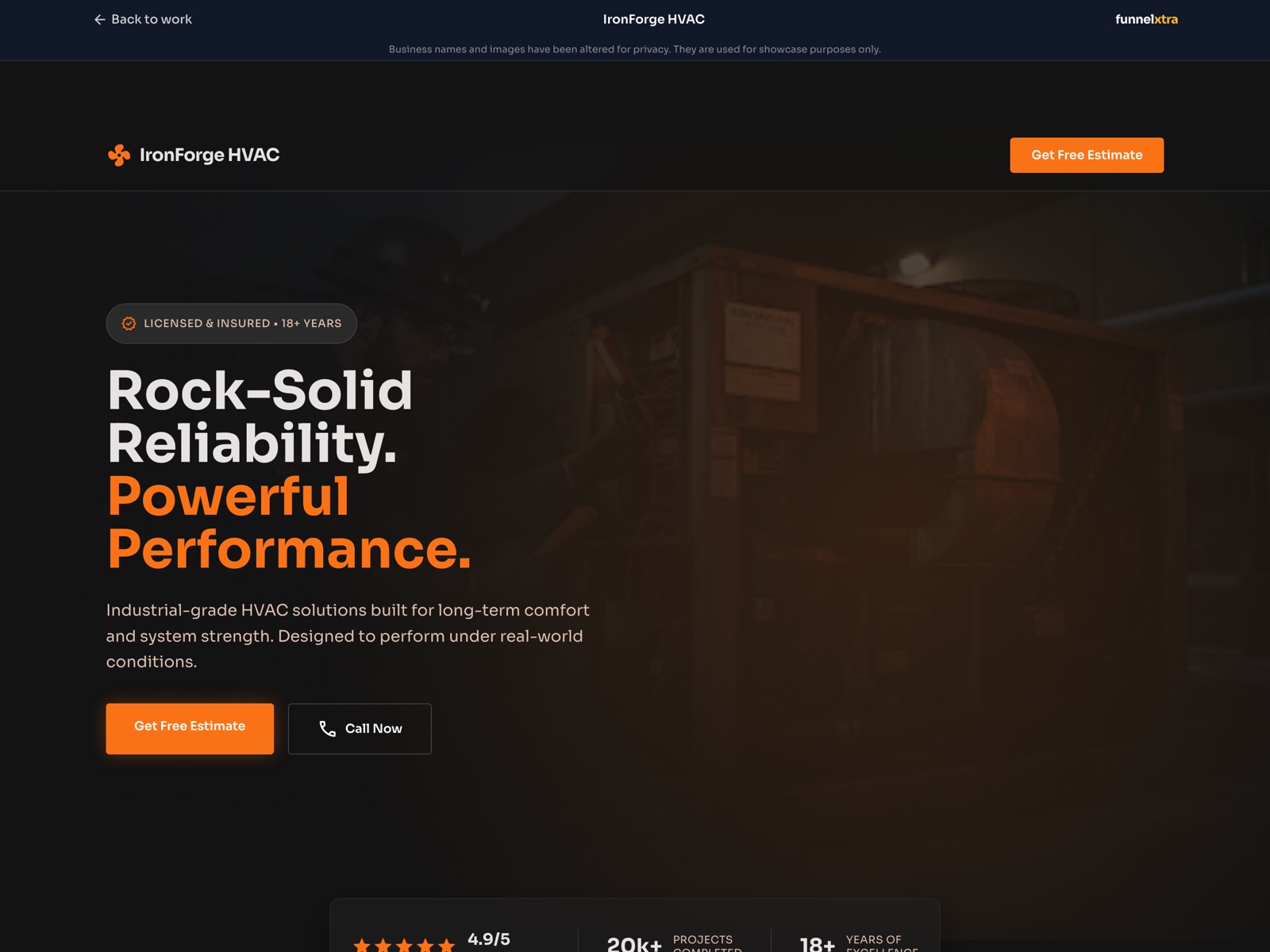 IronForge HVAC landing page