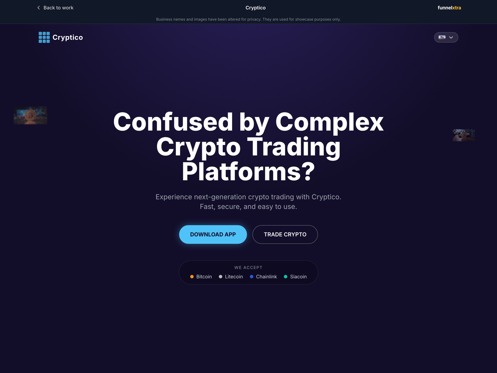 Cryptico landing page