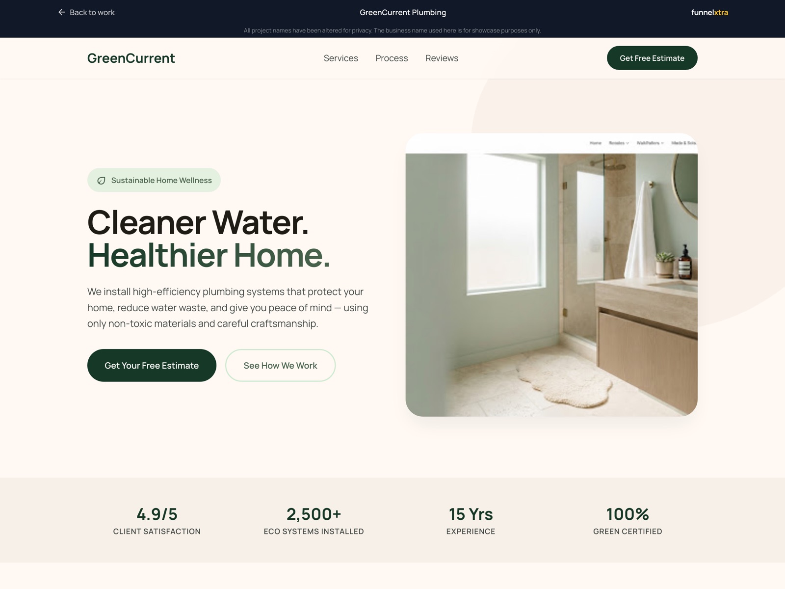 GreenCurrent Plumbing landing page