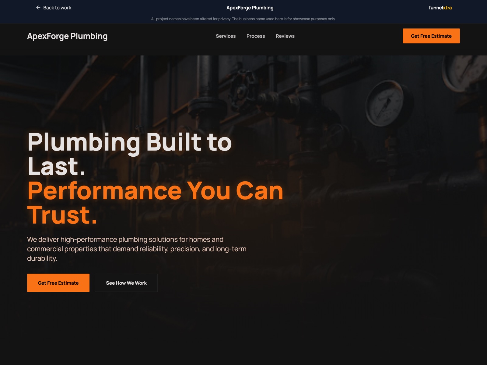 ApexForge Plumbing landing page