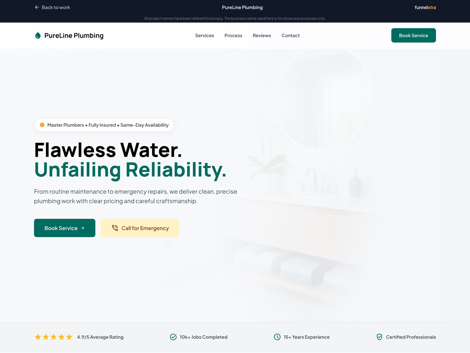PureLine Plumbing landing page
