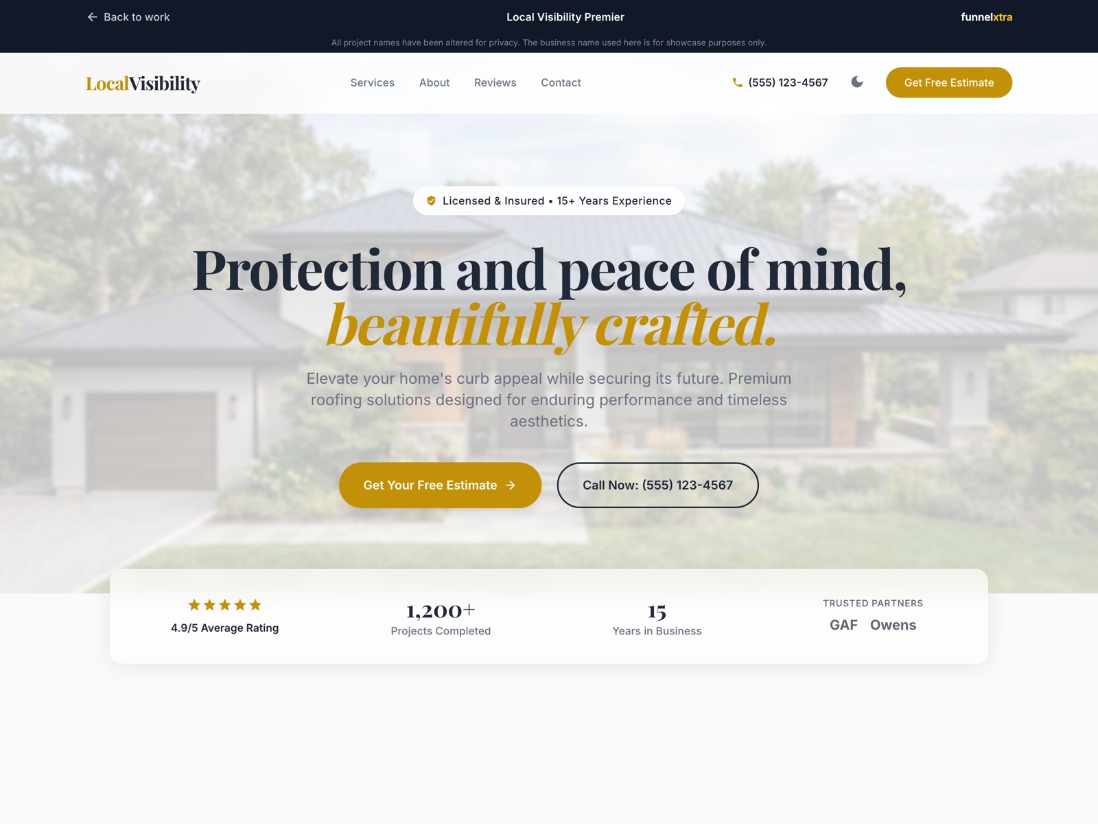 Local Visibility Premier landing page