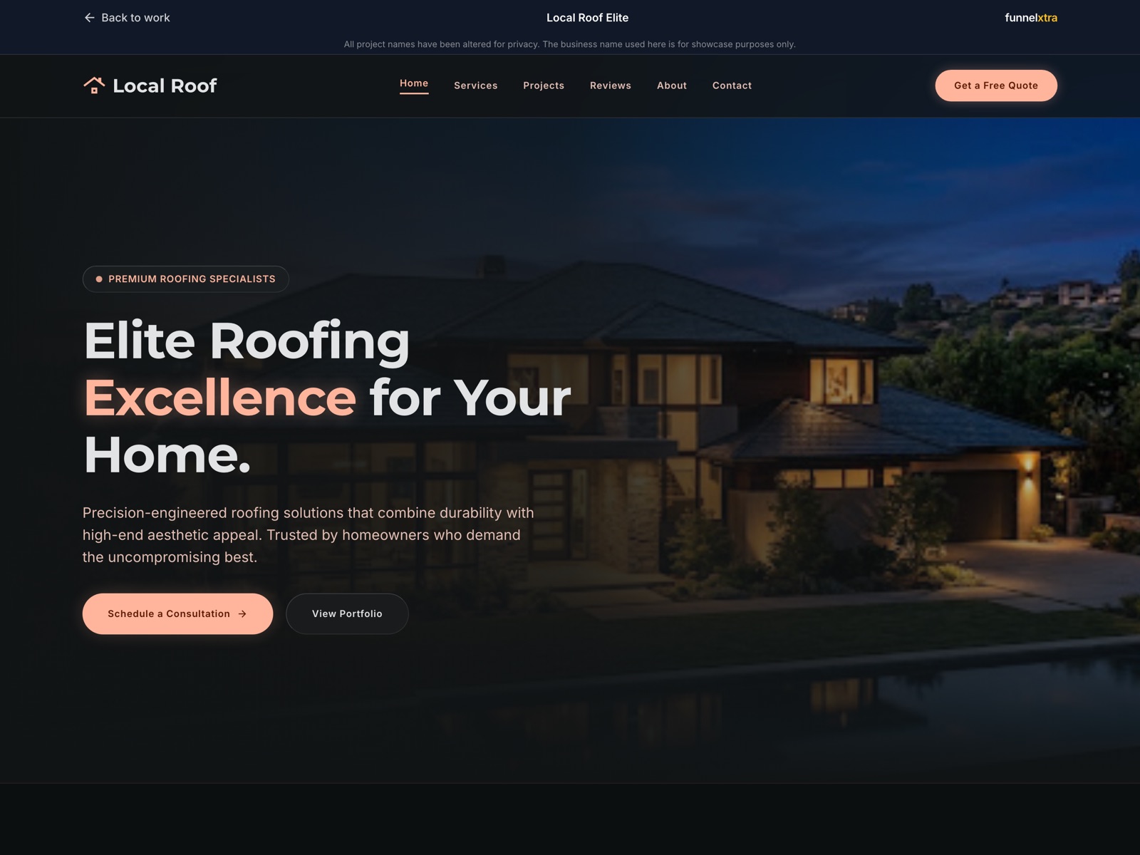 Local Roof Elite landing page